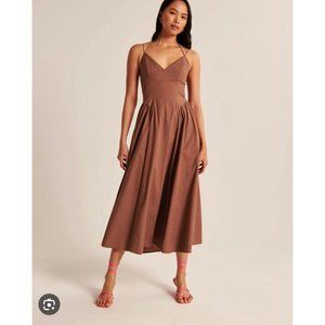 Abercrombie Viral Strappy Plunge Corset Maxi Dress M